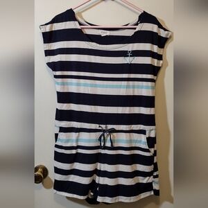 Exist Navy and White Striped Romper Shorts